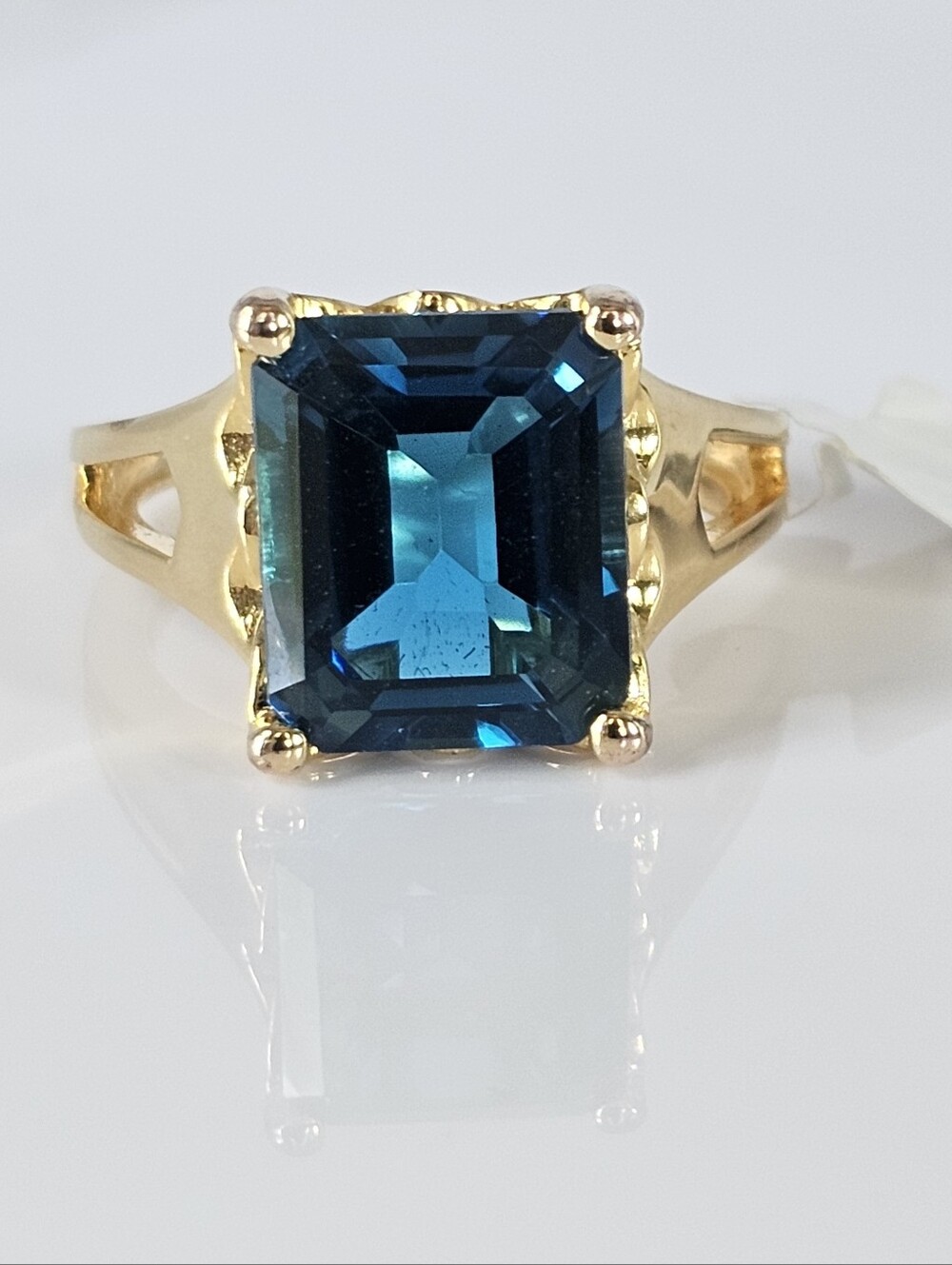 Genuine London Blue Topaz 18K Yellow Gold Vermeil Ring Size 7! NWT